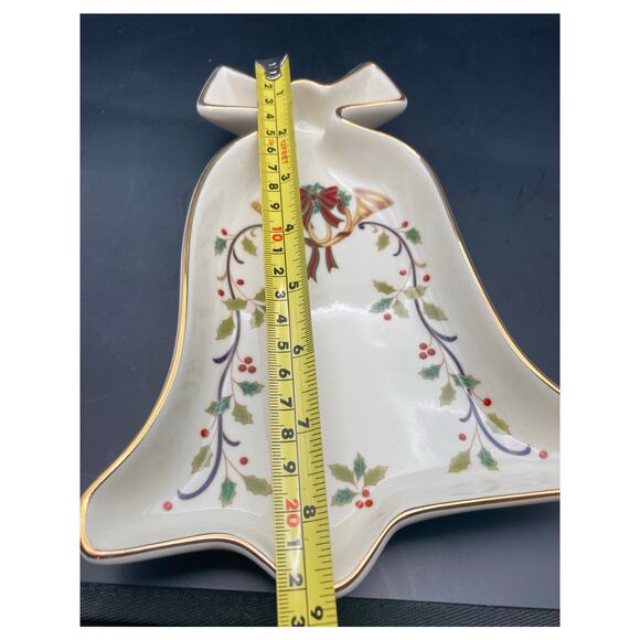 Mikasa Holiday Elegance Candy Dish Christmas Bell Fine Porcelain Holly Berries - Picture 6 of 7